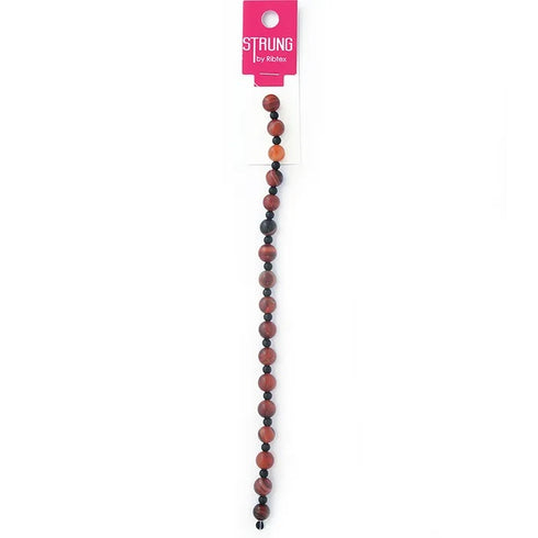 Rust - Mottle Colour Round Stone Strung Beads